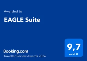 Booking.com Traveller Review Awards 2026, EAGLE Suite, 9,7 von 10