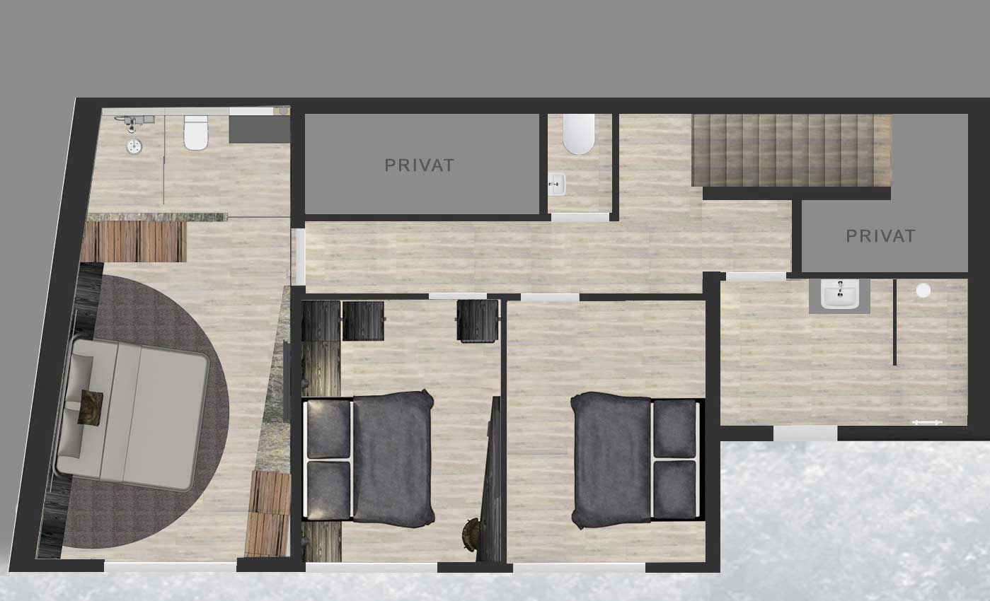 EAGLE Suite Grundriss Schlafebene