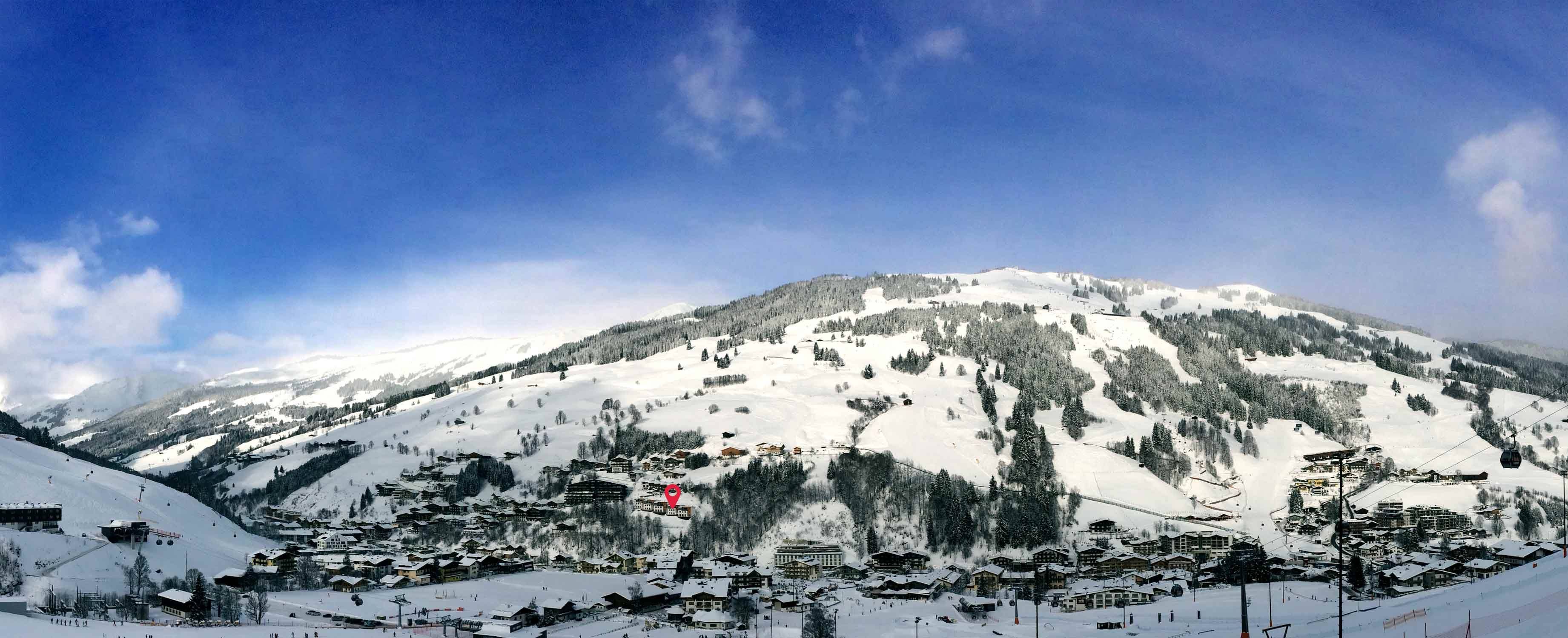 Das Glemmtal mit Hinterglemm und Reiterkogel im Winter